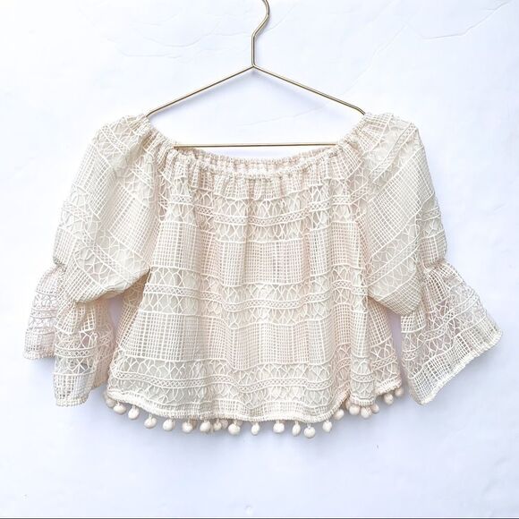 Tularosa Alexa Top Luster Cream Lace Crop Top - Picture 4 of 8